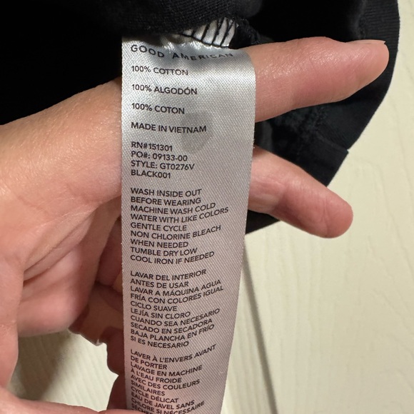 Good American size 1 black cropped shirt 100% cotton - Picture 3 of 3